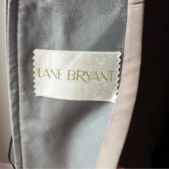 Just Sold: Vintage 1960s Gray Blue Leather Coat with Fox Fur Trim Lane Bryant - Picture 9 of 15